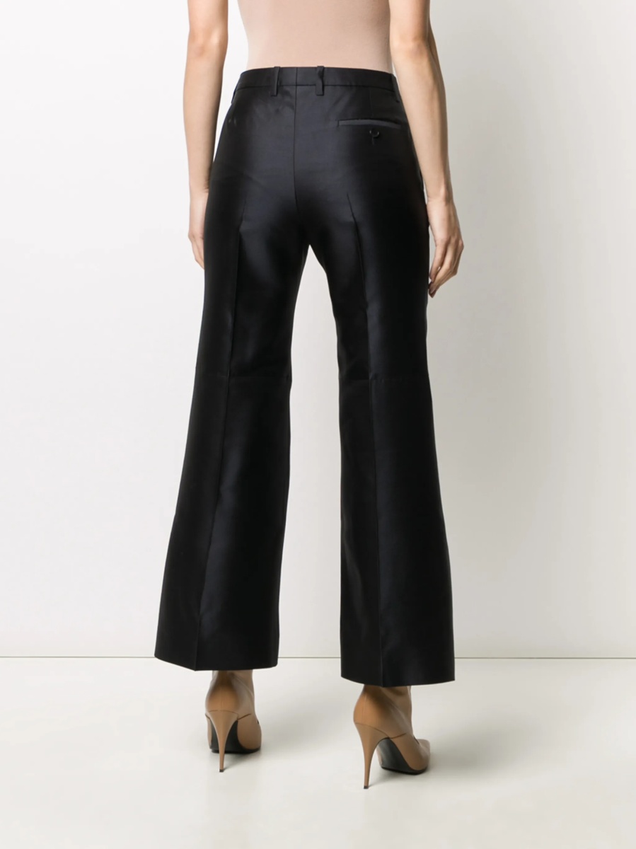 Pantaloni evazati Givenchy albastri din matase si lana - Img 4