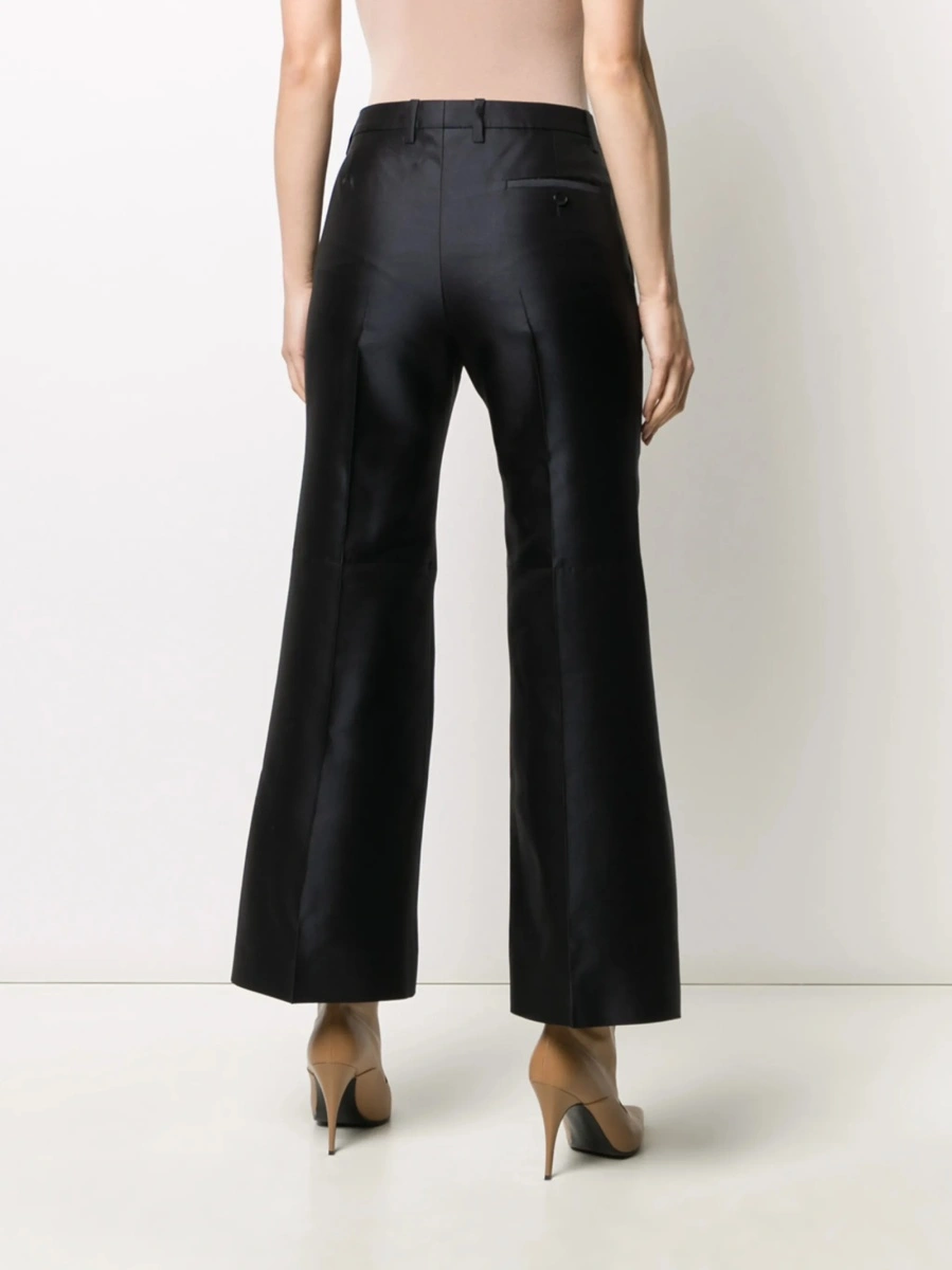 Pantaloni evazati Givenchy albastri din matase si lana - Img 4
