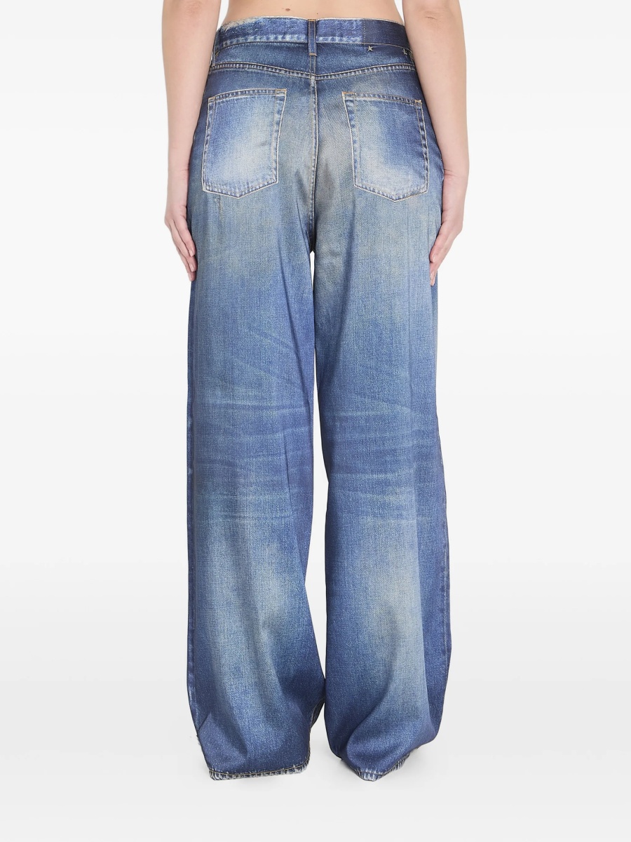 Pantaloni evazati Golden Goose star albastri - Img 4