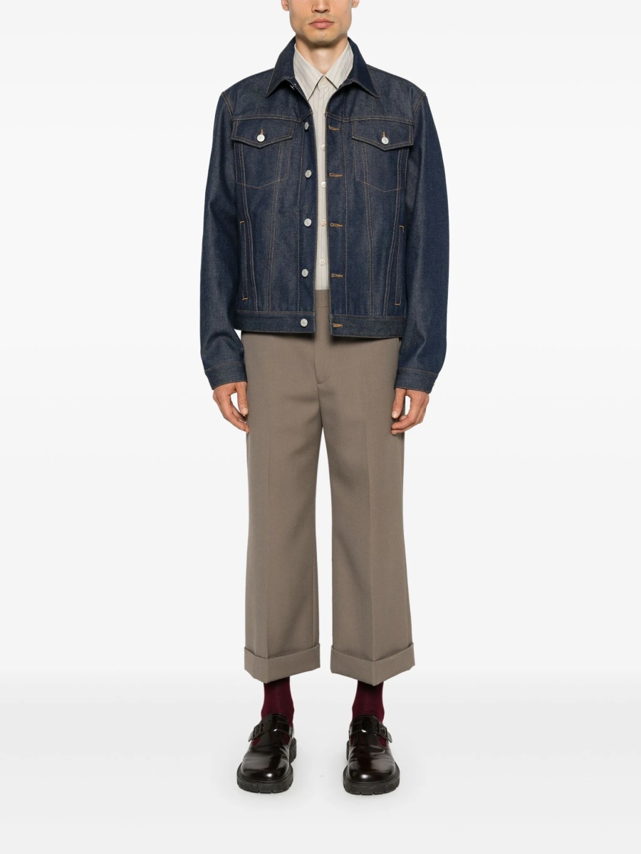 Pantaloni evazati Gucci maro din lana - Img 2