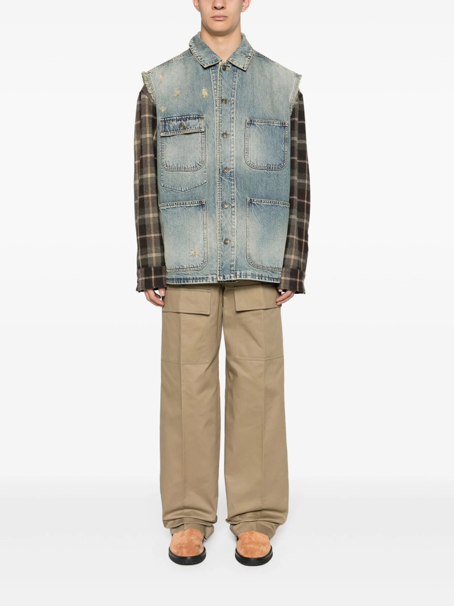 Pantaloni evazati Gucci neutri din bumbac - Img 2