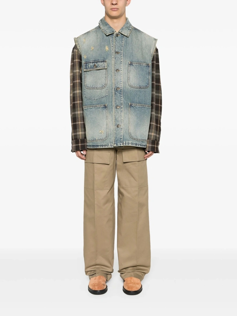 Pantaloni evazati Gucci neutri din bumbac - Img 2