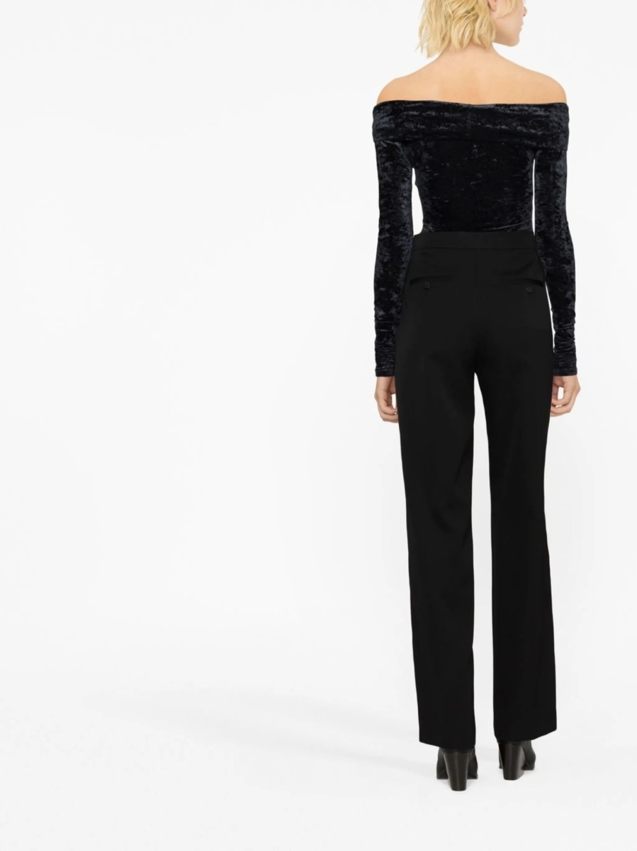 Pantaloni evazati Isabel Marant negri din lana si polyester - Img 4