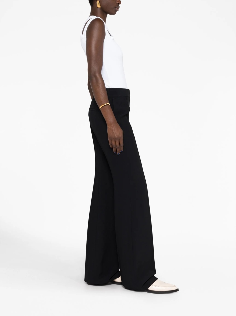 Pantaloni evazati Jil Sander negri din vascoza si acetat - Img 4