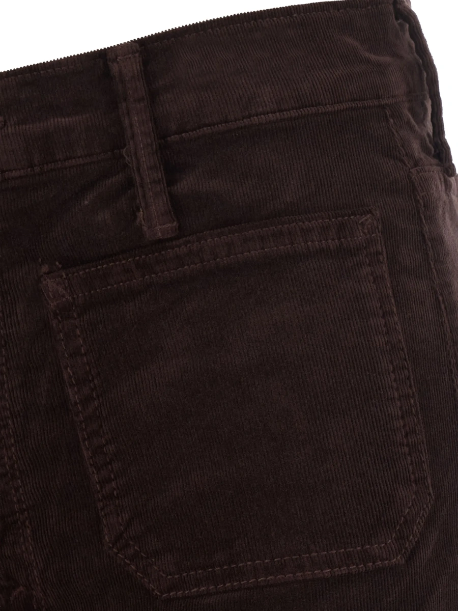 Pantaloni evazati MOTHER maro din elastan si polyester - Img 3