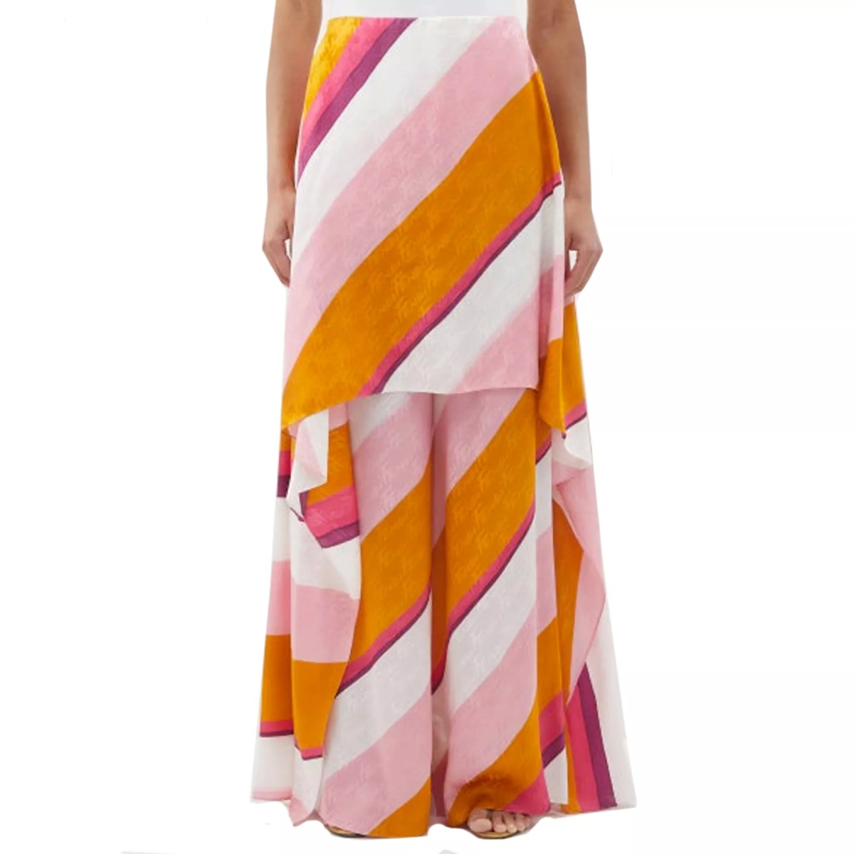 Pantaloni Fendi Ff Color-Block Draped Trousers - Img 2