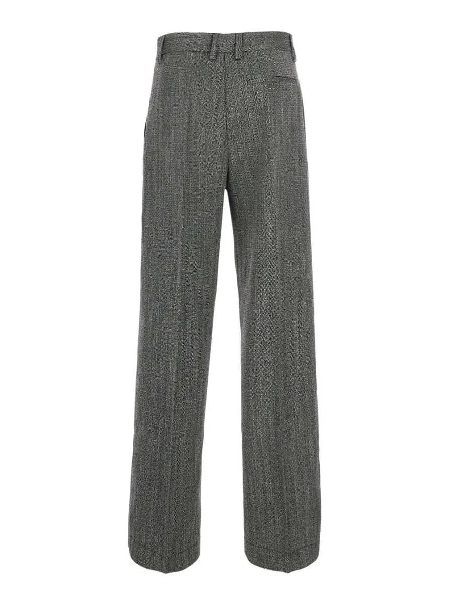 Pantaloni forte_forte gri din vascoza - Img 2