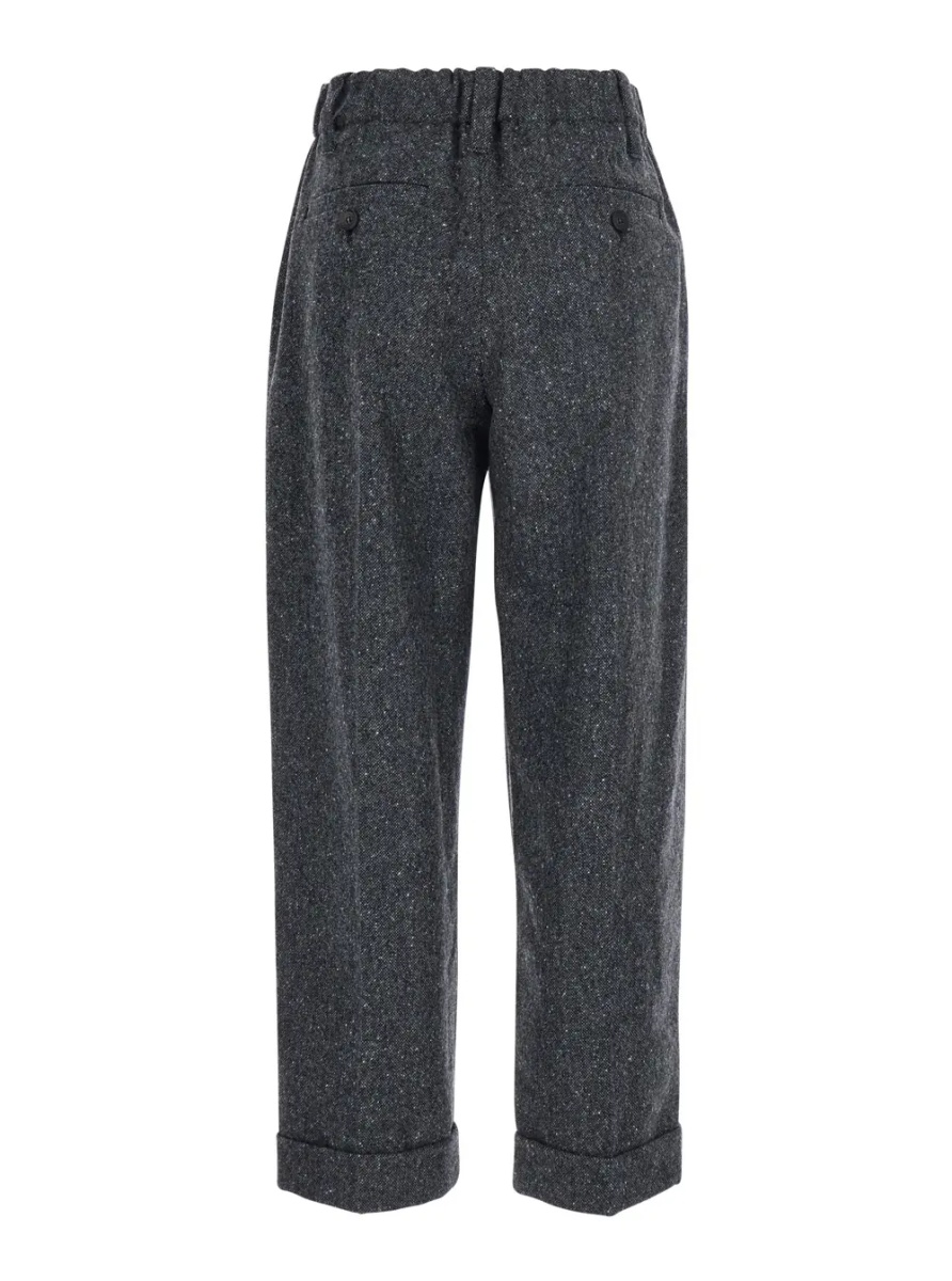 Pantaloni Grey Trousers with semi-elasticated waist and cuffs in Wool Blend women - Img 2