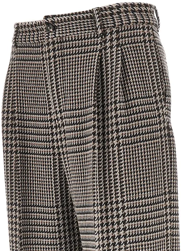 Pantaloni Houndstooth wool-blend tailored pants - Img 2