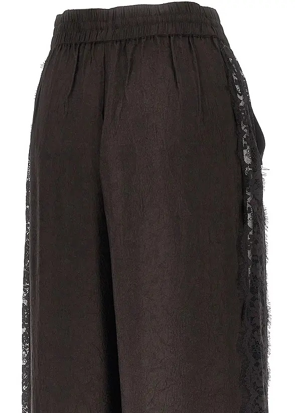 Pantaloni Jacquard pants with lace bands - Img 4