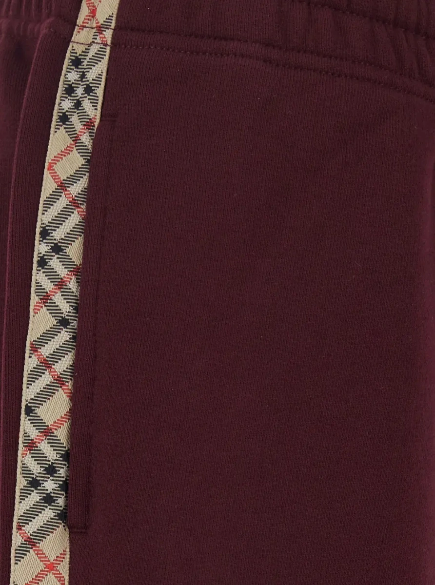 Pantaloni 'Jodie' Bordeaux Pants with drawstring waist and Check motif on the side in cotton for women - Img 3