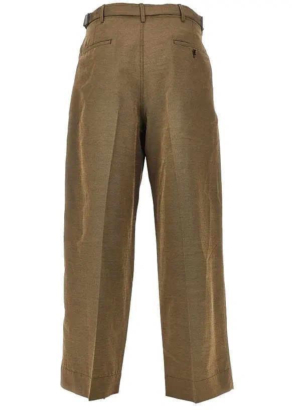 Pantaloni LEMAIRE verzi din lana si mohair - Img 3