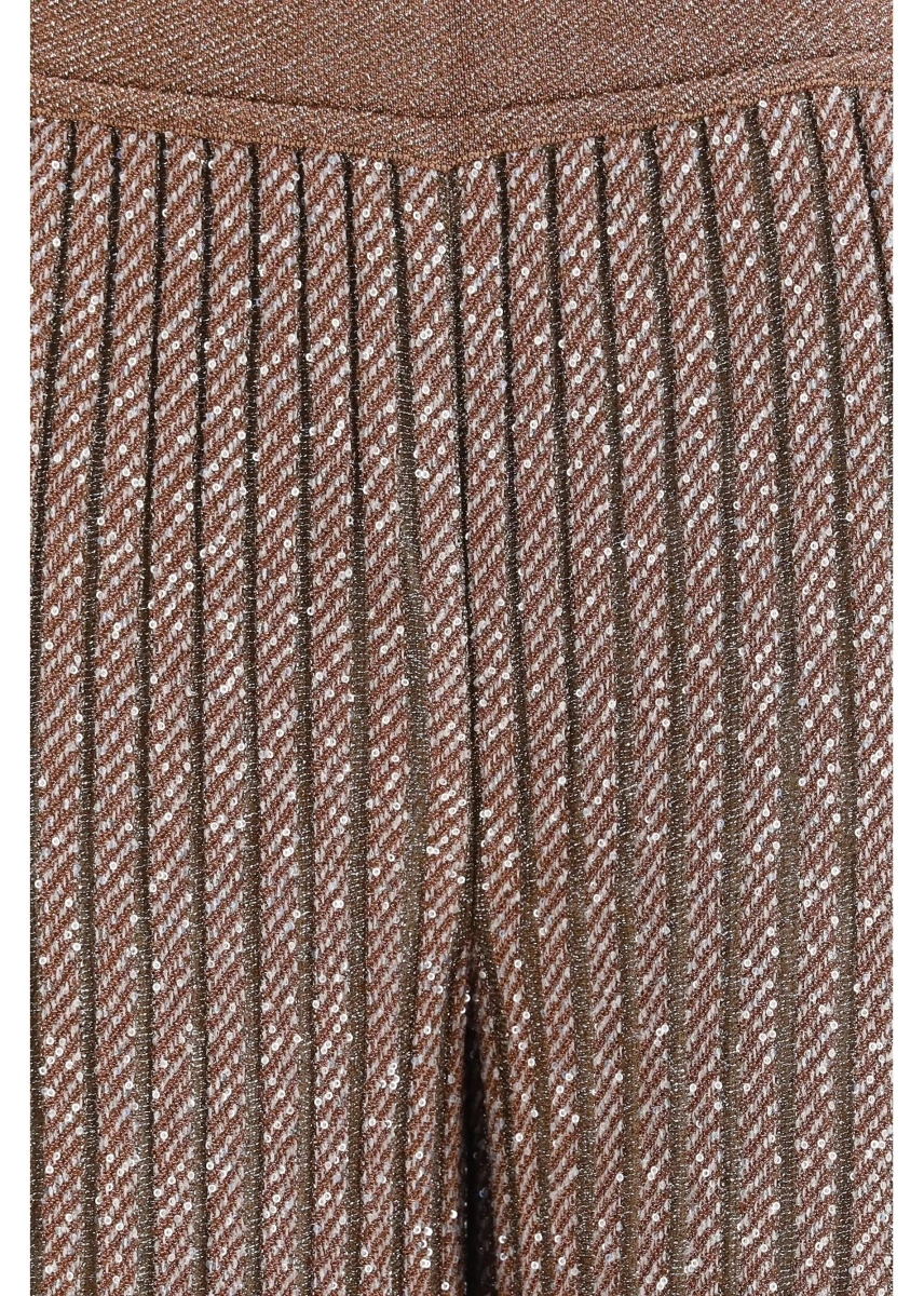 Pantaloni MISSONI BEACHWEAR roz din lame si vascoza - Img 3