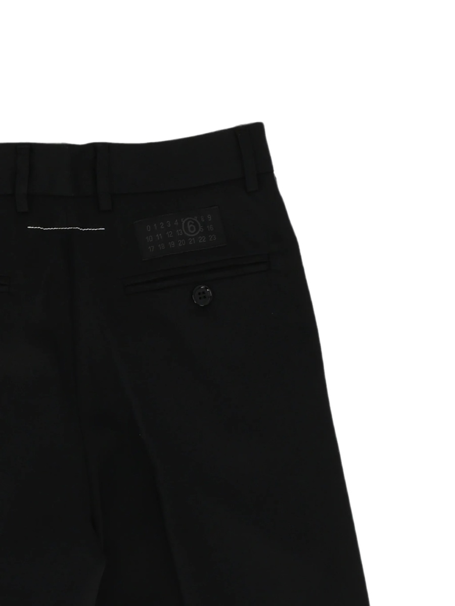 Pantaloni MM6 Maison Margiela negri din spandex/elastan si vascoza - Img 3