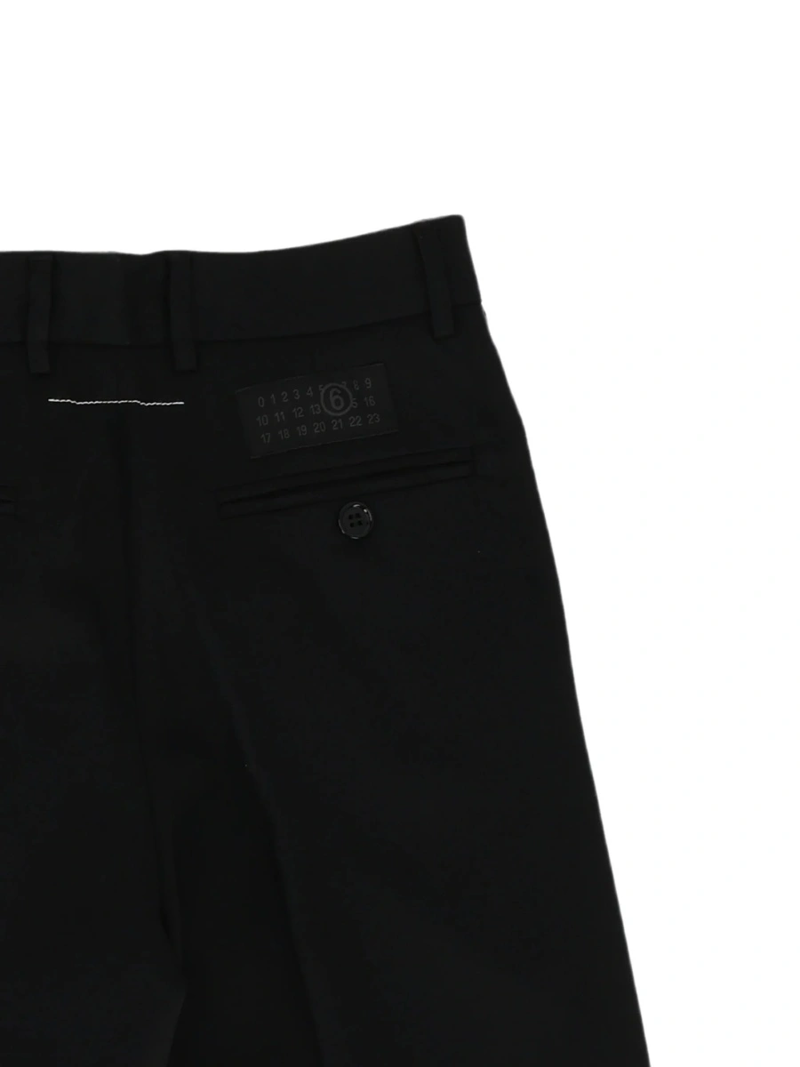 Pantaloni MM6 Maison Margiela negri din spandex/elastan si vascoza - Img 3
