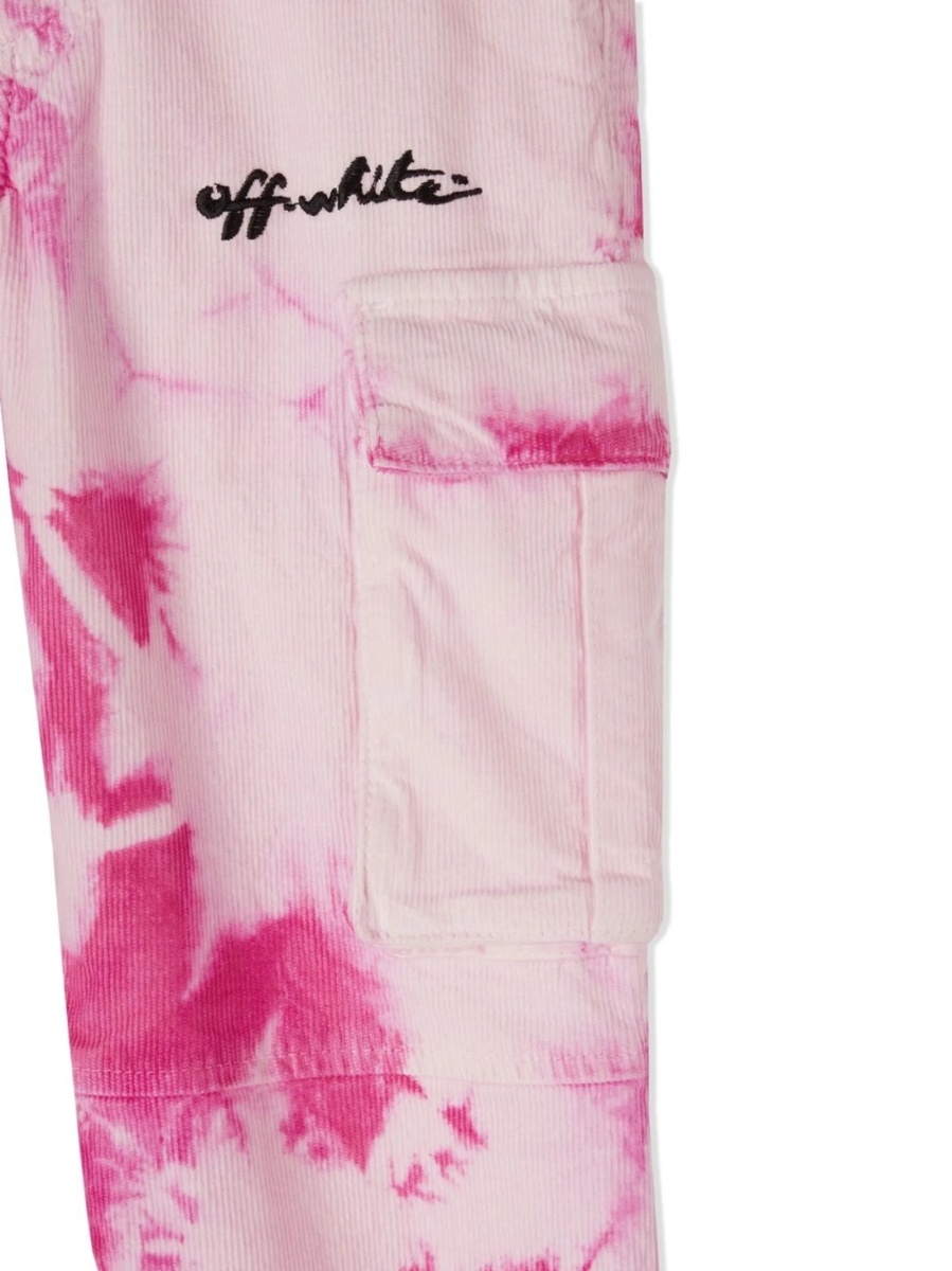Pantaloni Off-White roz din elastan si bumbac - Img 4