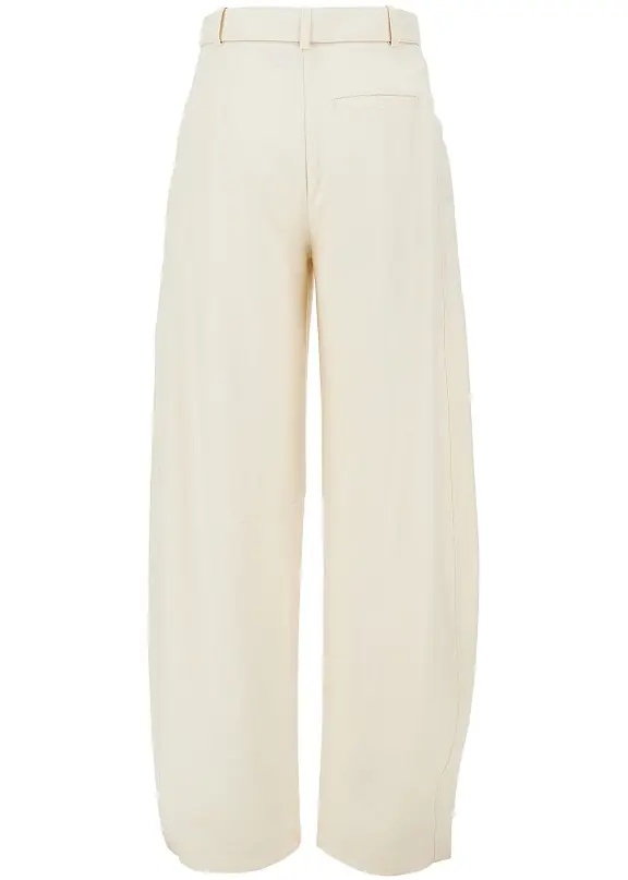 Pantaloni Panama fabric pants with belt - Img 3
