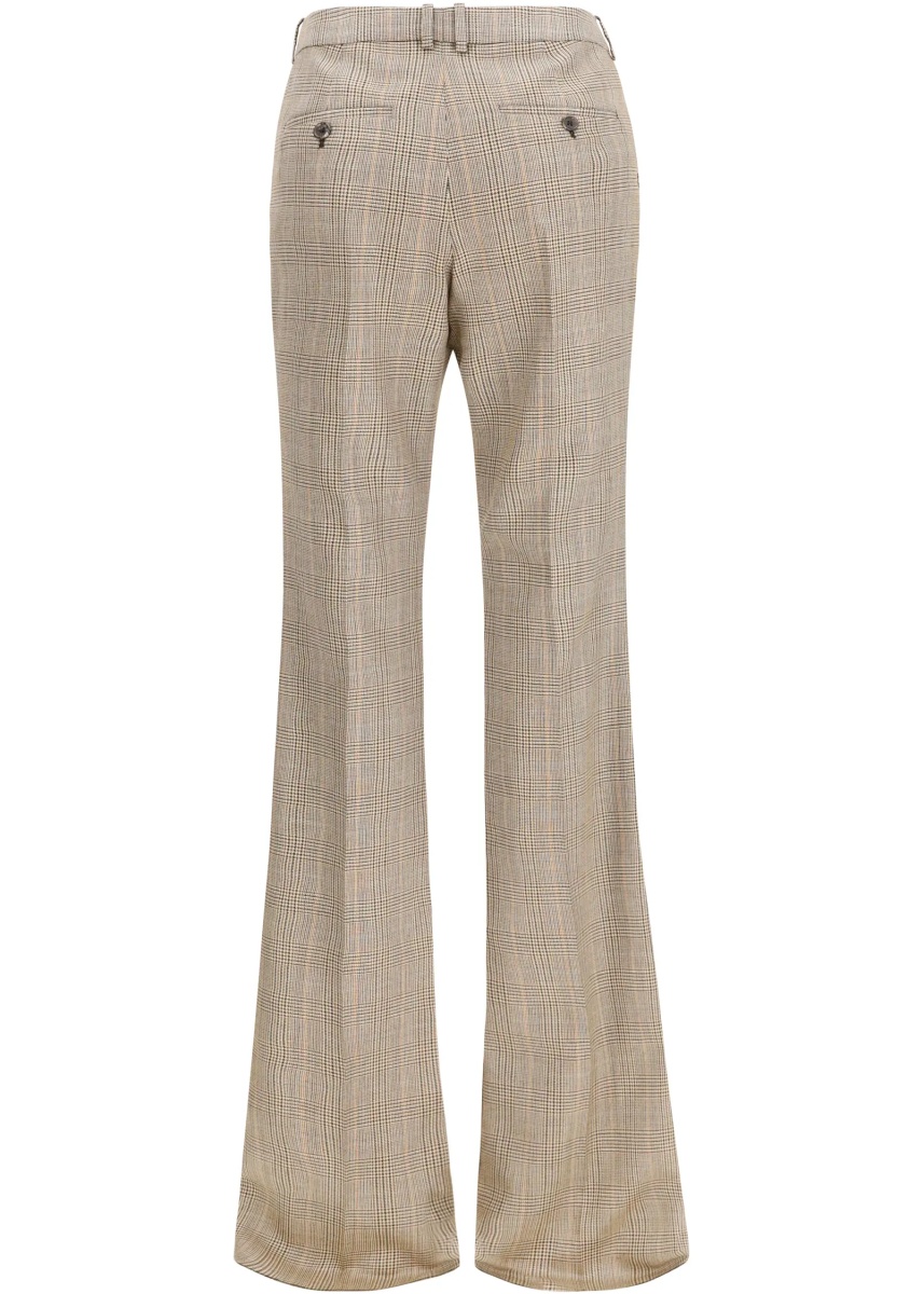 Pantaloni Prince of Wales Houndstooth Wool Flared Pants - Img 2