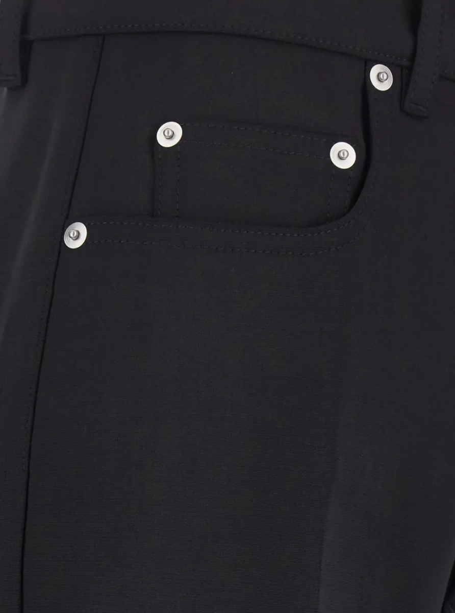 Pantaloni Rick Owens negri din bumbac 'Bolan Bootcut' - Img 3