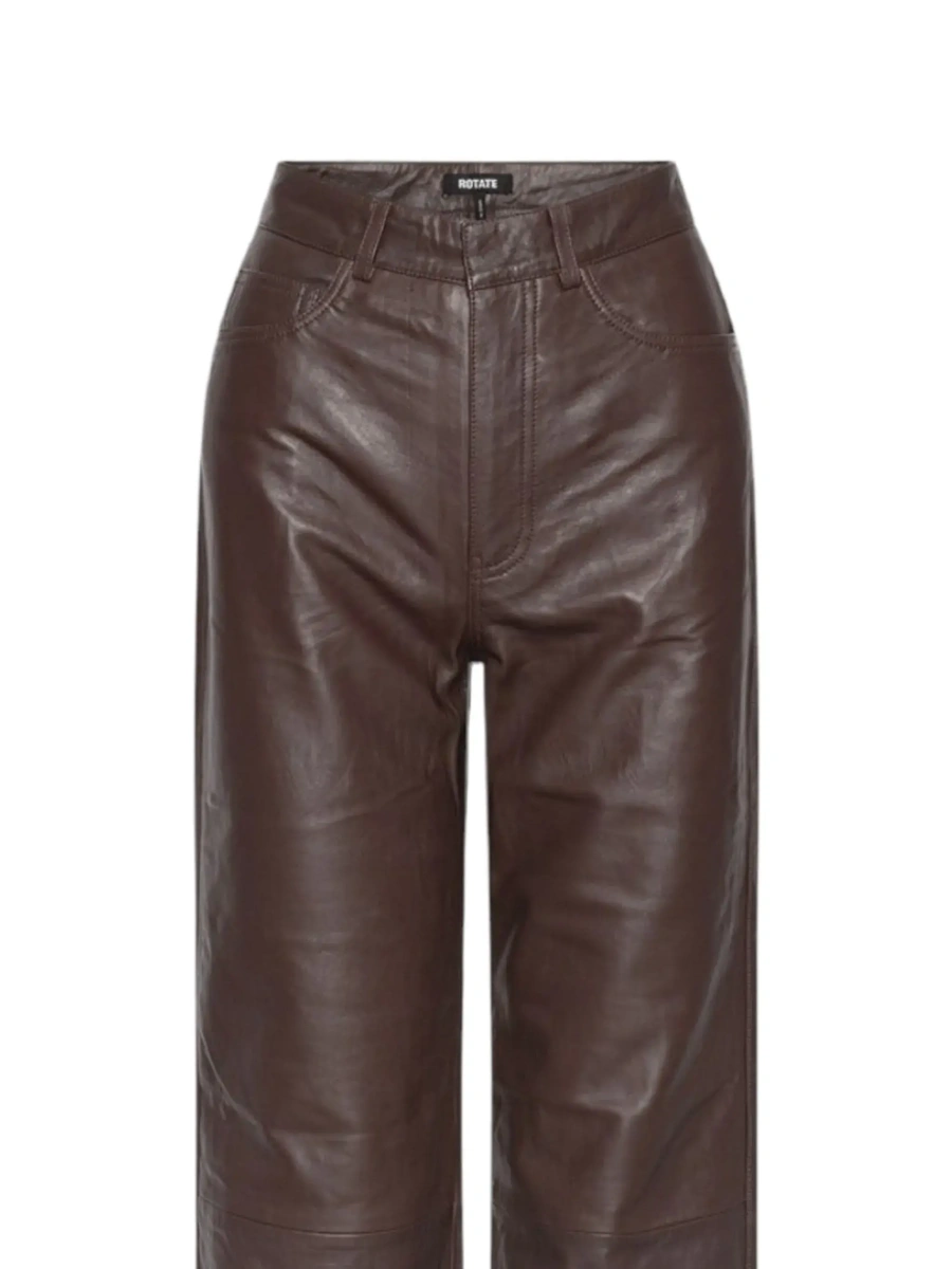 Pantaloni ROTATE Birger Christensen maro din piele - Img 4