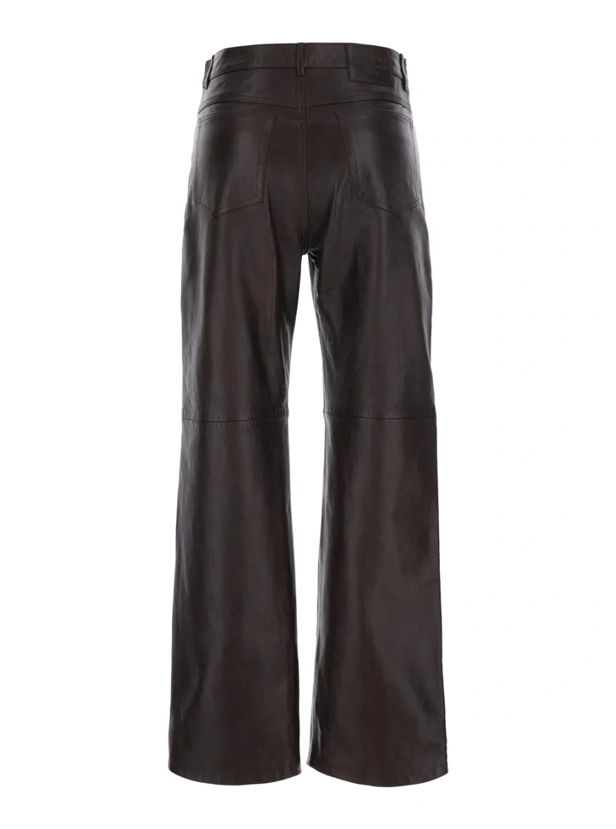 Pantaloni 'S MAXMARA maro din piele - Img 2