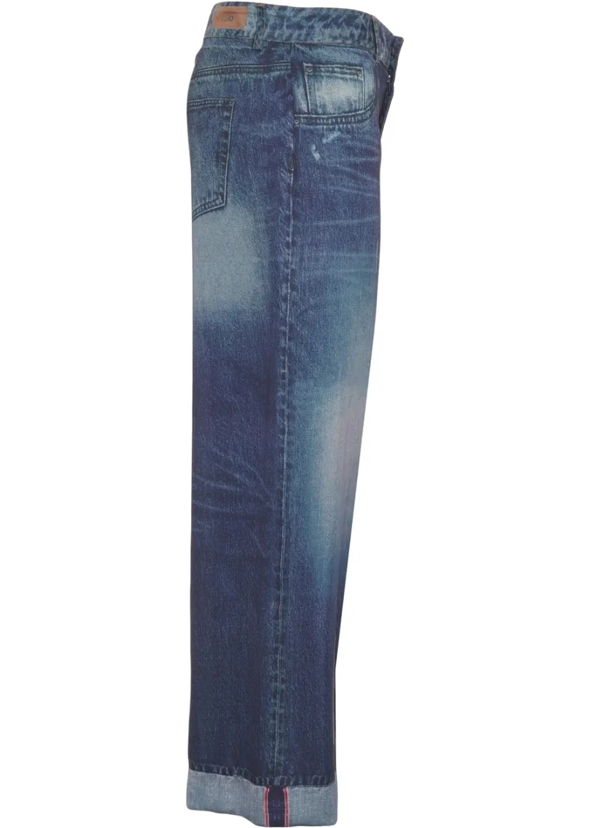 Pantaloni Satin pants with denim look - Img 3