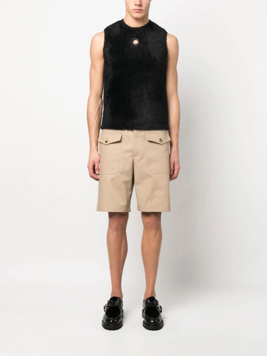Pantaloni scurti Alexander McQueen neutri din bumbac - Img 2