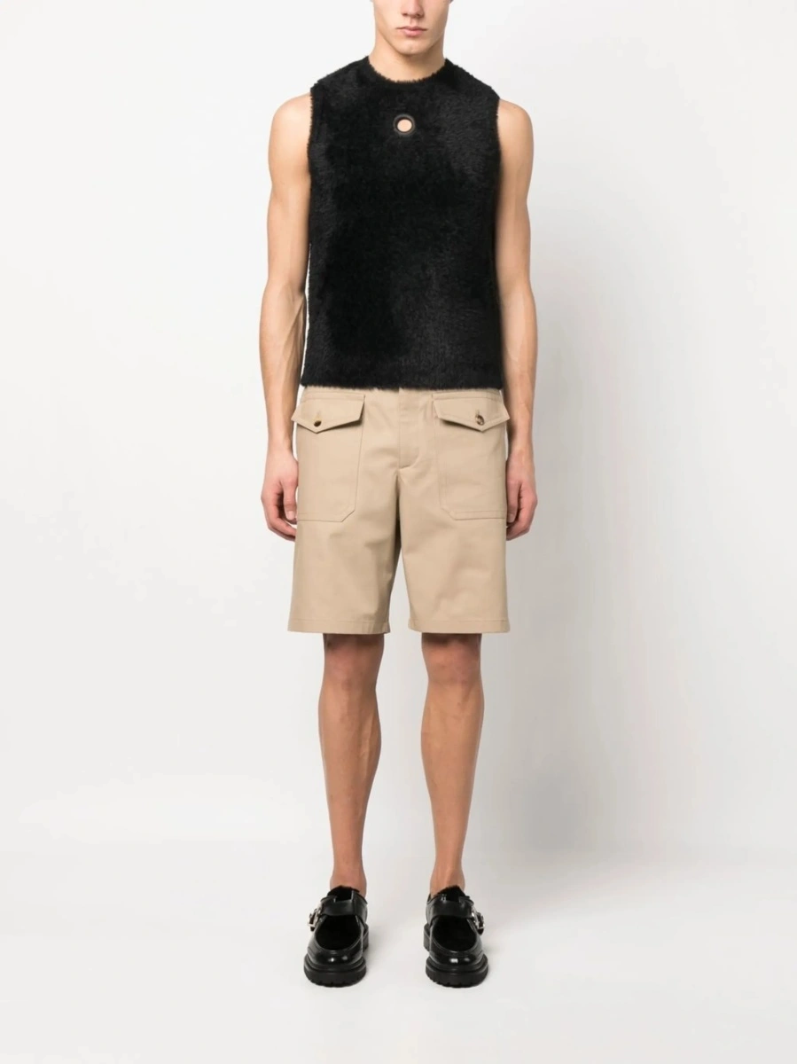 Pantaloni scurti Alexander McQueen neutri din bumbac - Img 2