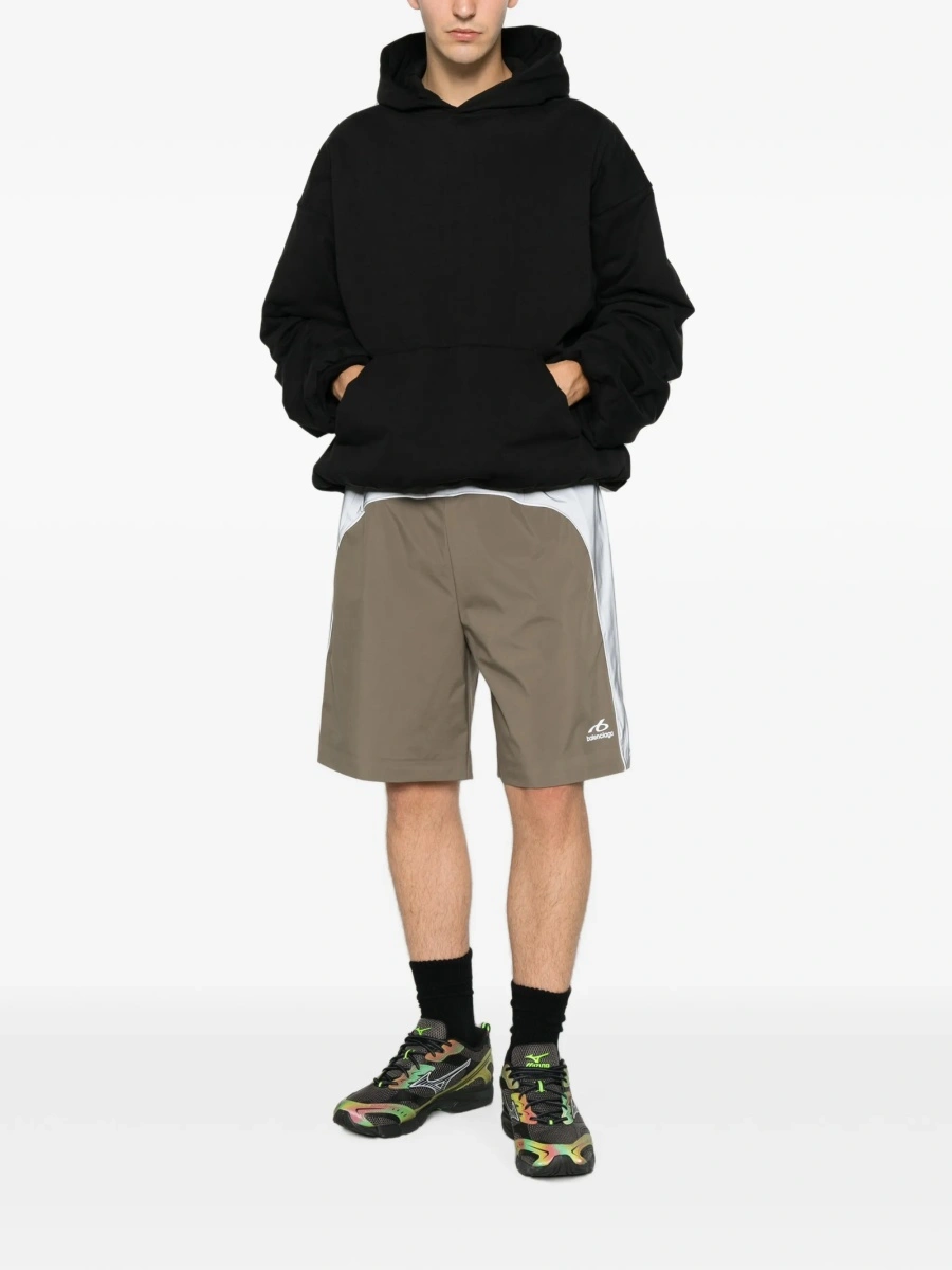 Pantaloni scurti Balenciaga maro din polyester - Img 2
