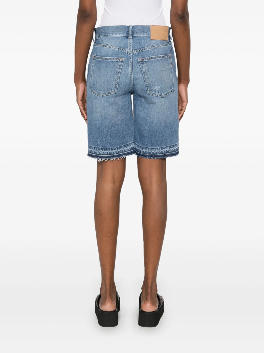 Pantaloni scurti Dondup albastri din bumbac - Img 4