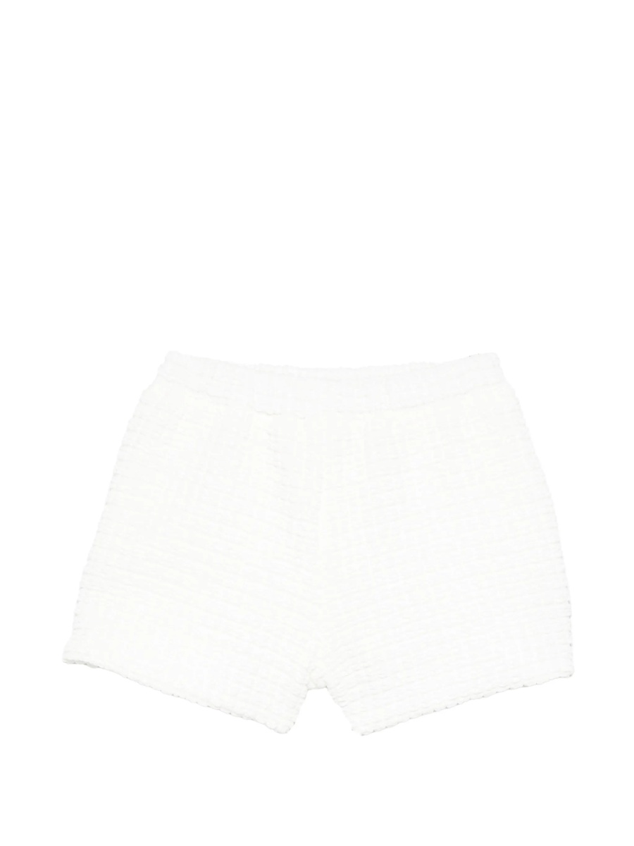 Pantaloni scurti Dou-Uod albi din vascoza si elastan - Img 2