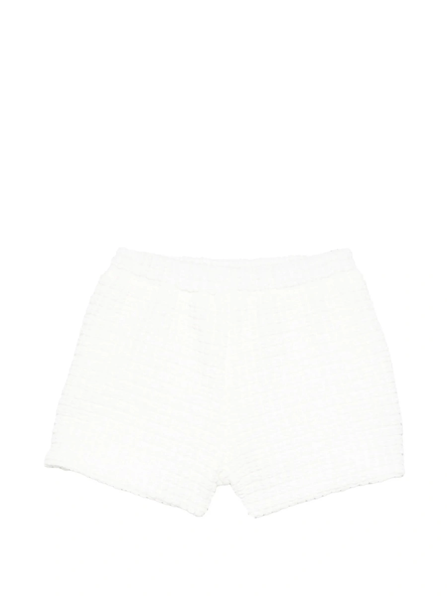 Pantaloni scurti Dou-Uod albi din vascoza si elastan - Img 2