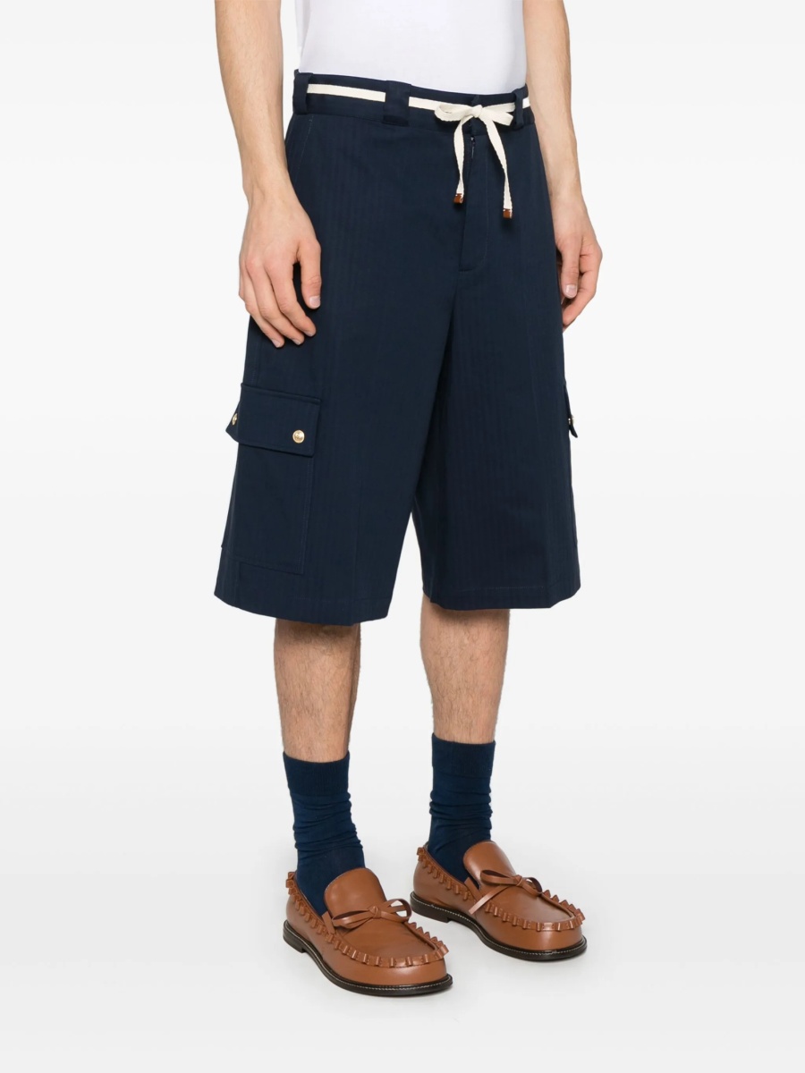Pantaloni scurti DRÔLE DE MONSIEUR albastri din bumbac si elastan - Img 3