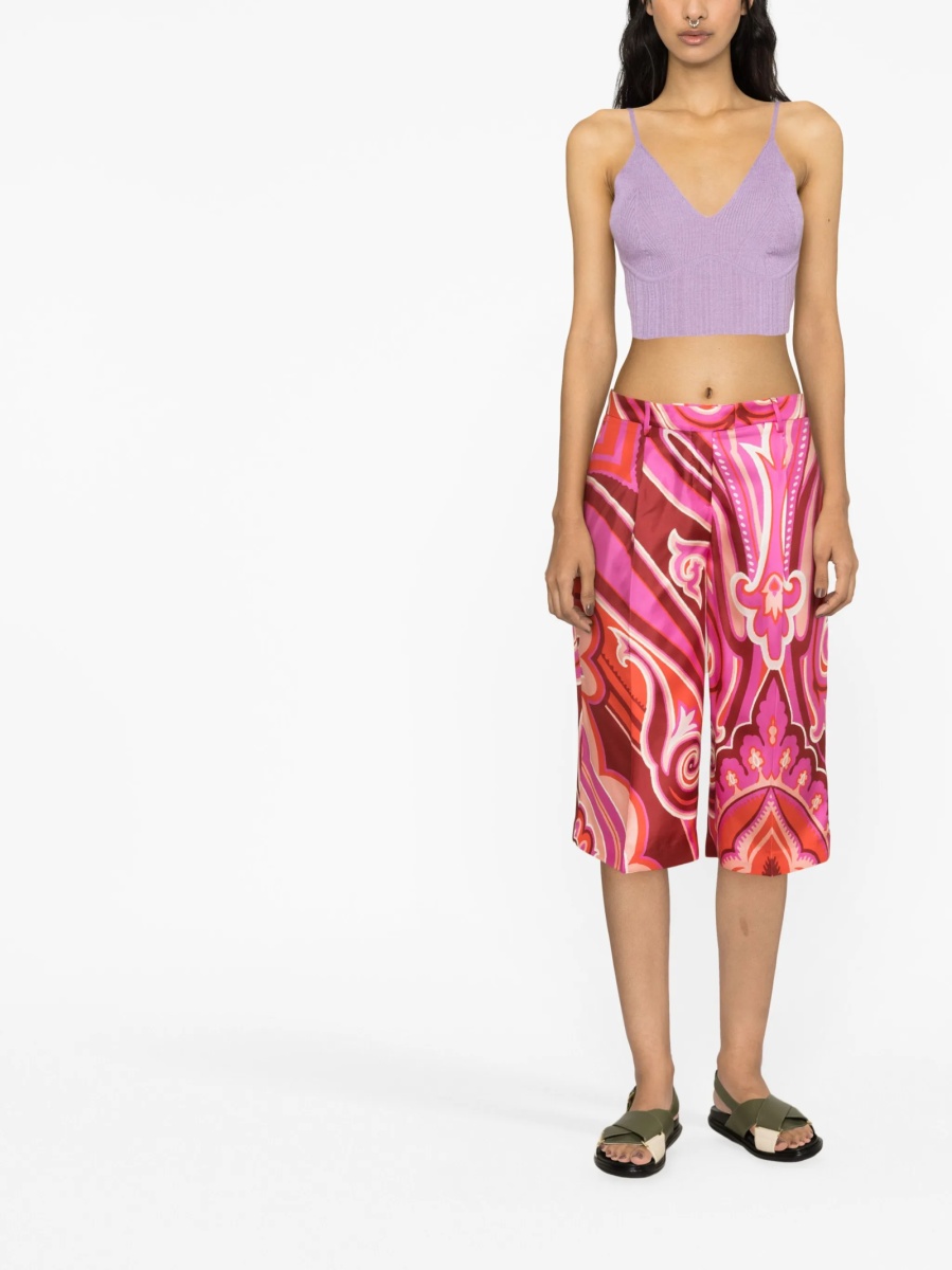 Pantaloni scurti ETRO roz din matase - Img 2