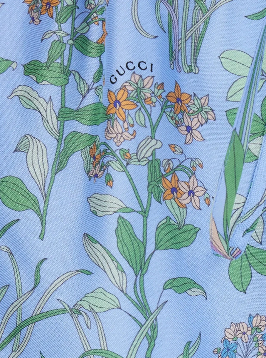 Pantaloni scurti Gucci albastri din matase - Img 3
