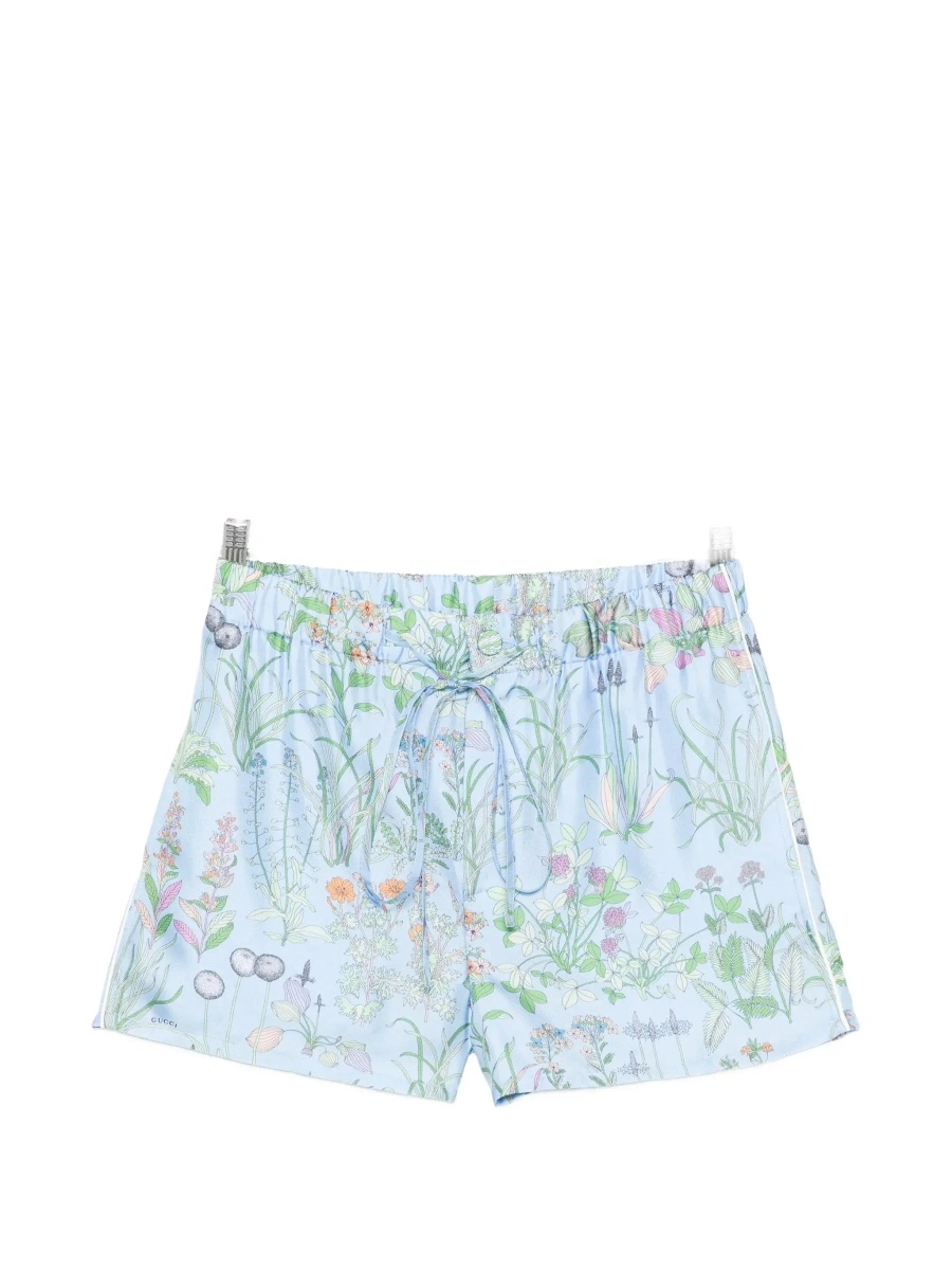 Pantaloni scurti Gucci albastri din matase - Img 8