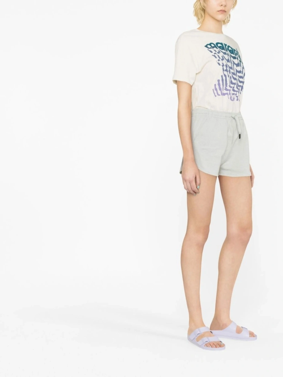 Pantaloni scurti ISABEL MARANT ETOILE albastri din bumbac si polyester - Img 4