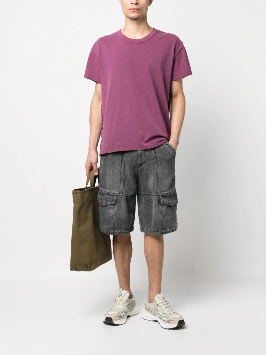 Pantaloni scurti Isabel Marant gri din tencel - Img 2