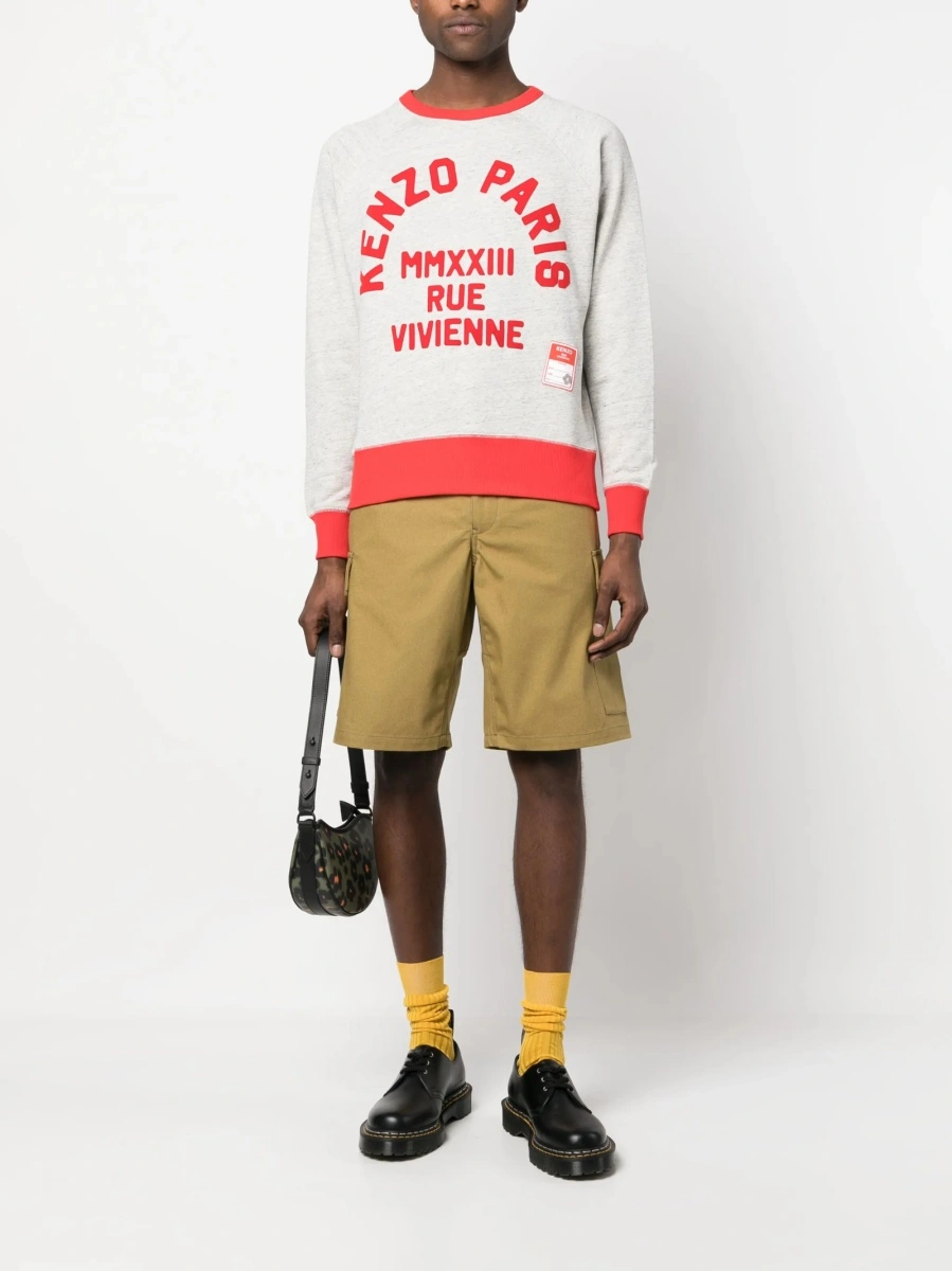 Pantaloni scurti Kenzo verzi din bumbac - Img 2