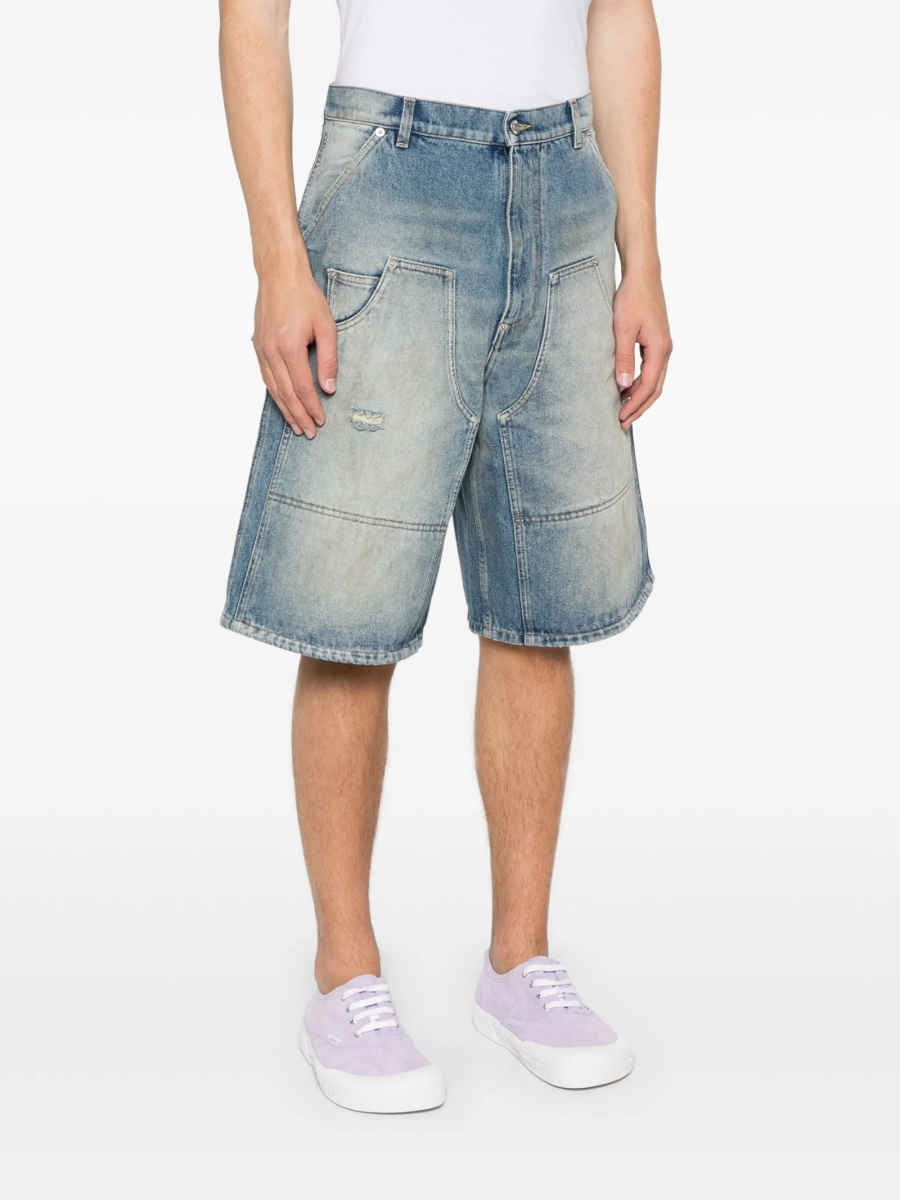 Pantaloni scurti Moschino albastri din bumbac - Img 3