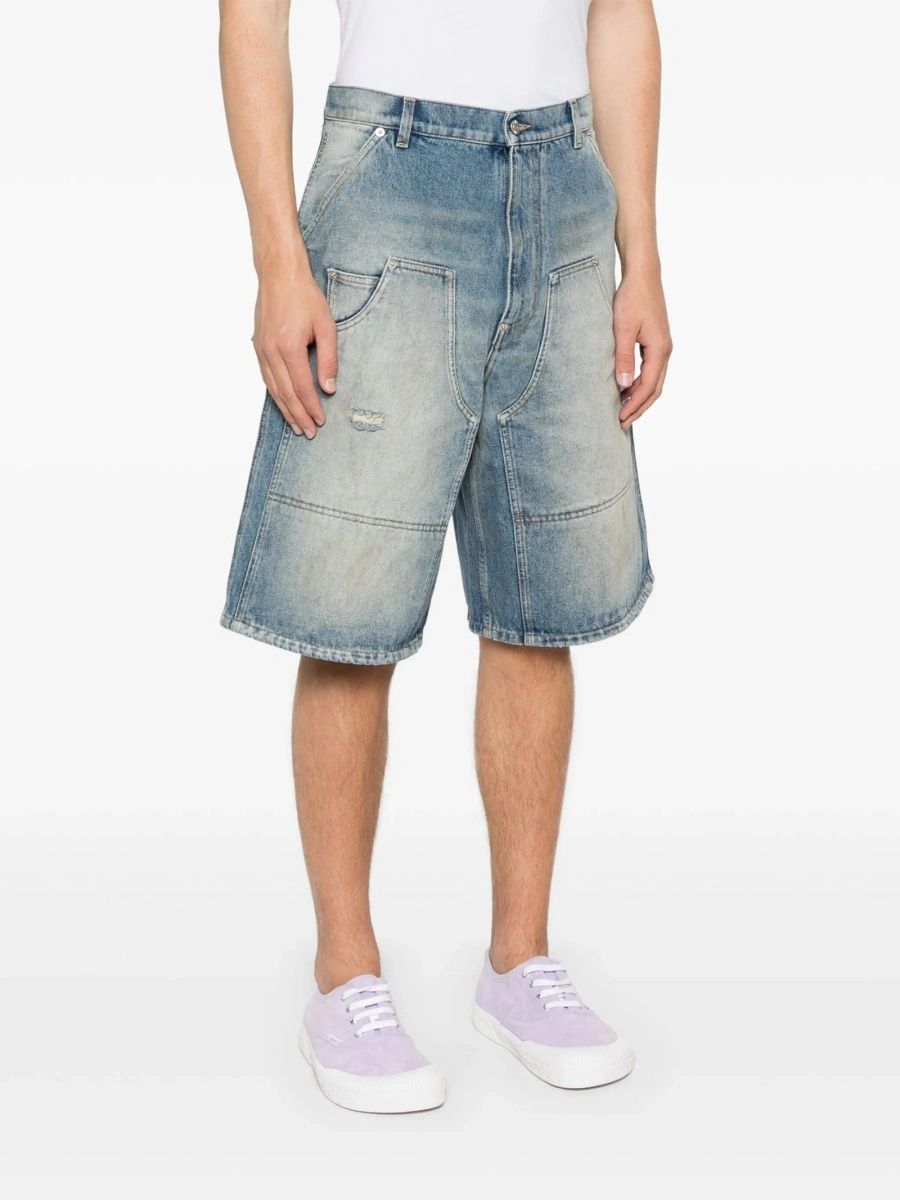 Pantaloni scurti Moschino albastri din bumbac - Img 3