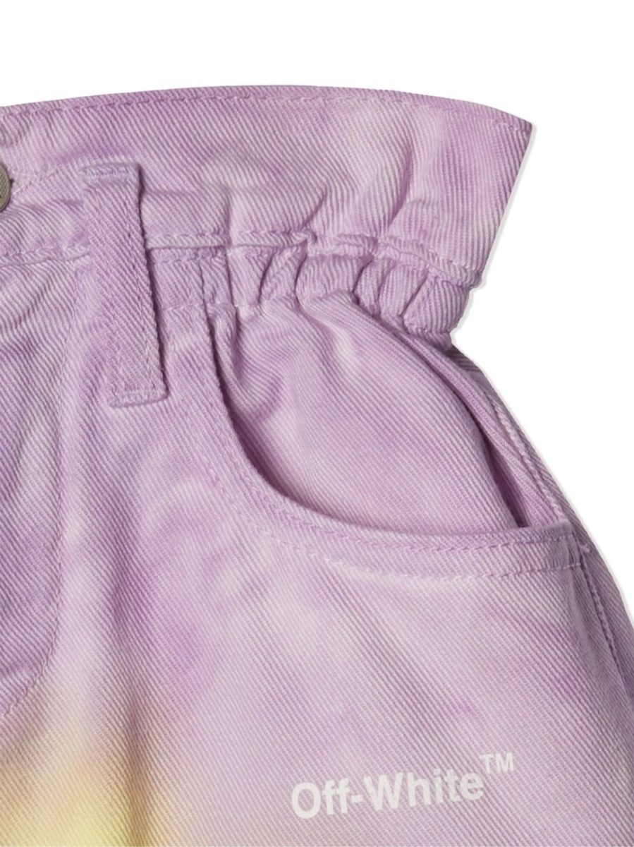 Pantaloni scurti Off-White galbeni din bumbac - Img 3