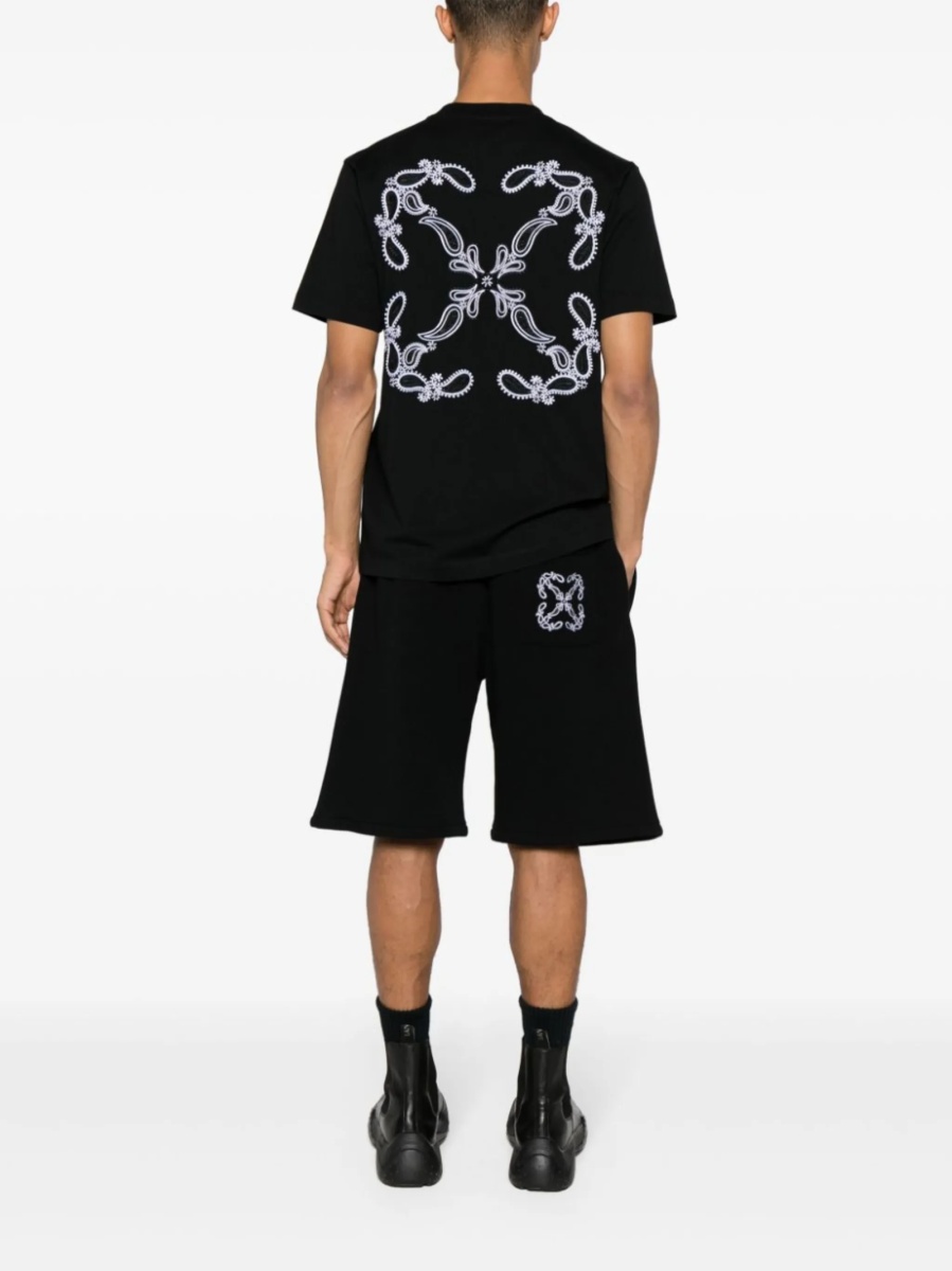 Pantaloni scurti Off-White negri din bumbac organic - Img 2