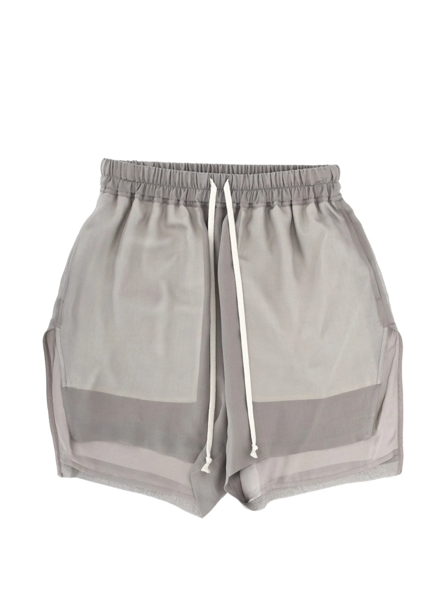 Pantaloni scurti Rick Owens gri din matase - Img 2