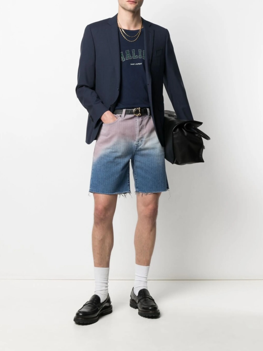 Pantaloni scurti Saint Laurent albastri - Img 2