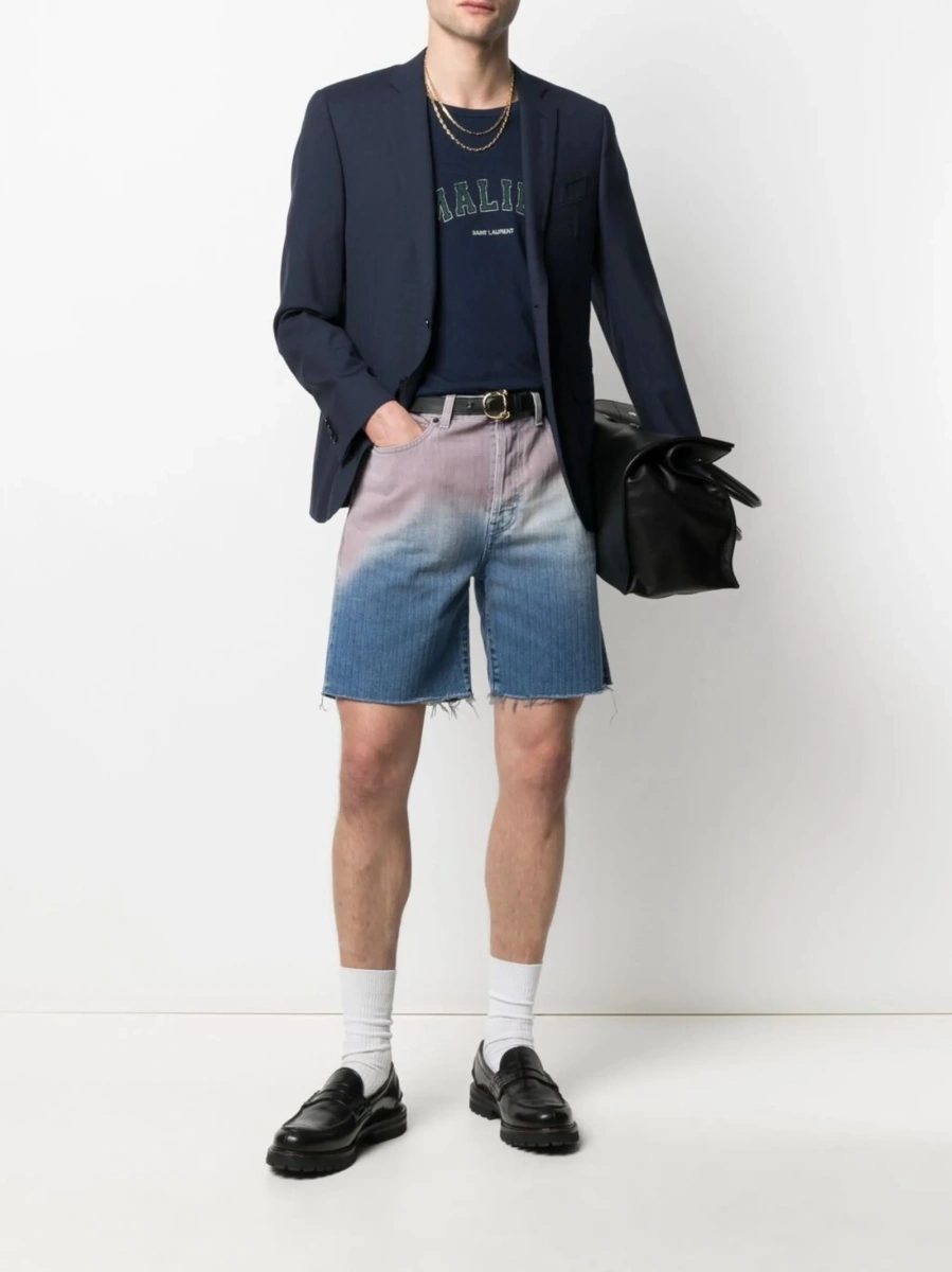 Pantaloni scurti Saint Laurent albastri - Img 2
