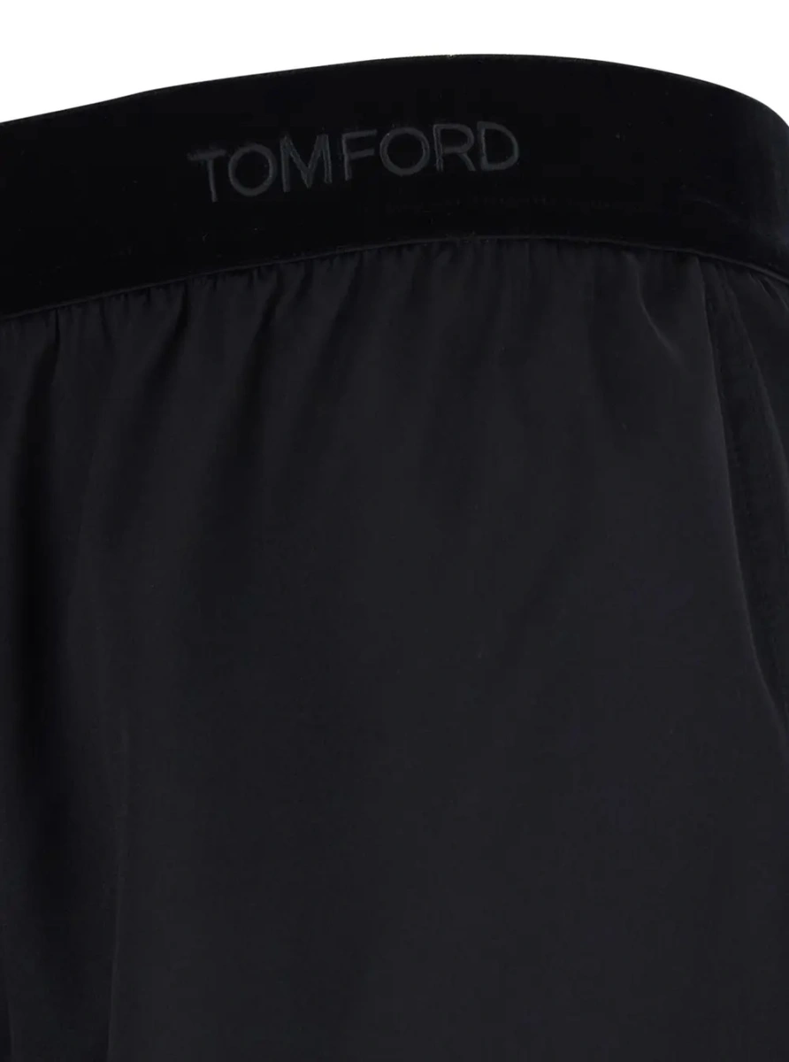 Pantaloni scurti Tom Ford negri din matase - Img 3