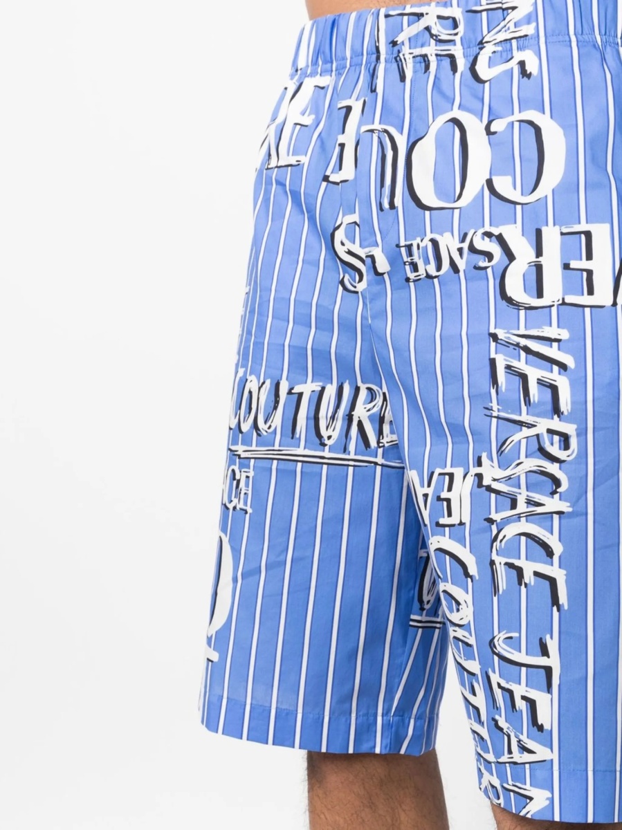 Pantaloni scurti Versace Jeans Couture albastri din bumbac - Img 5