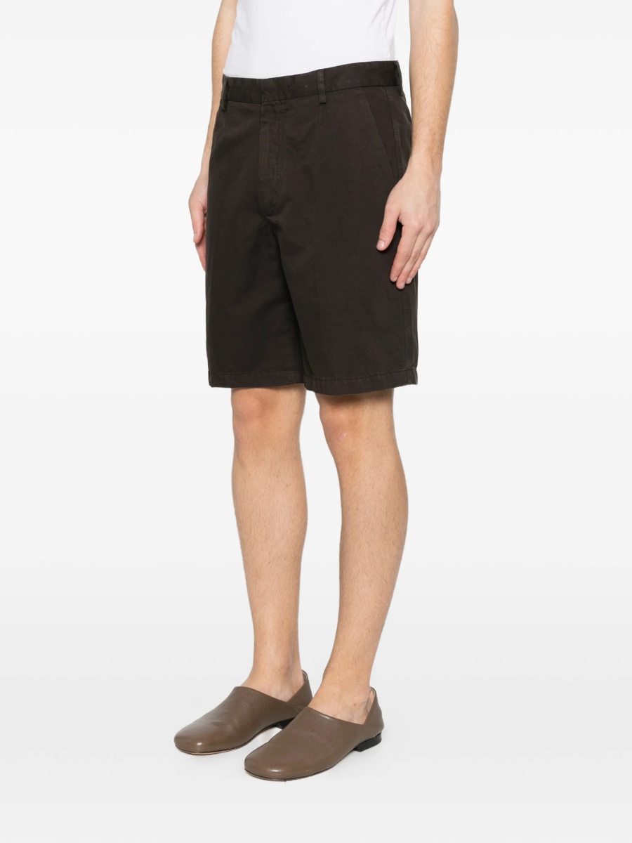 Pantaloni scurti ZEGNA maro din bumbac si in - Img 3