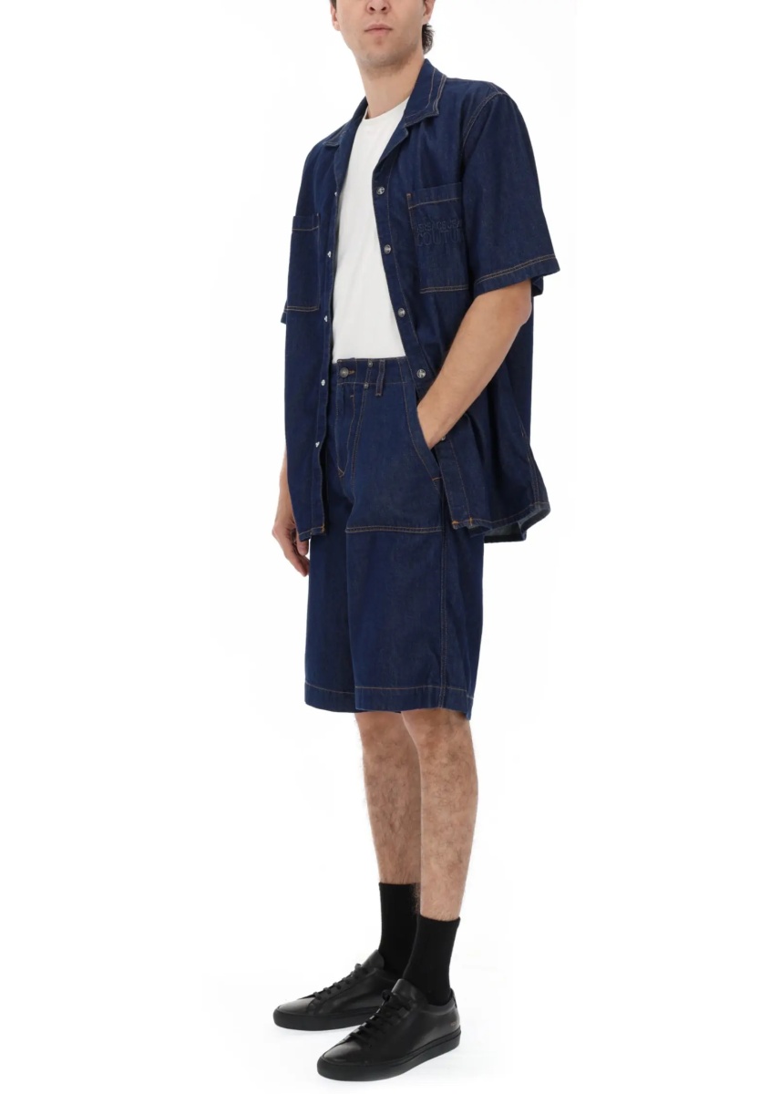 Pantaloni Shorts In Denim Di Cotone - Img 2